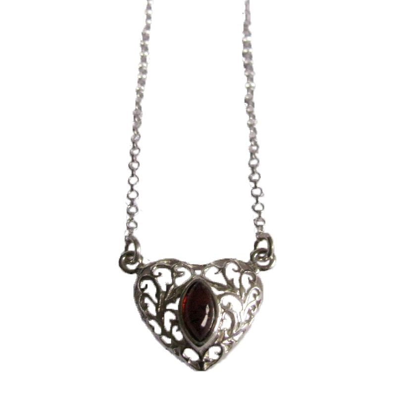 Collier ambre argent