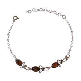 Bracelet ambre argent