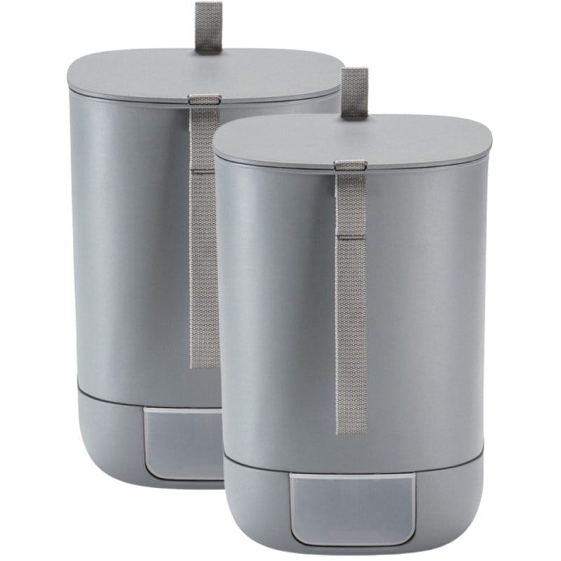 Lot de 2 composteurs bokashi urbalive 10,6 l gris avec tiroir et activateur