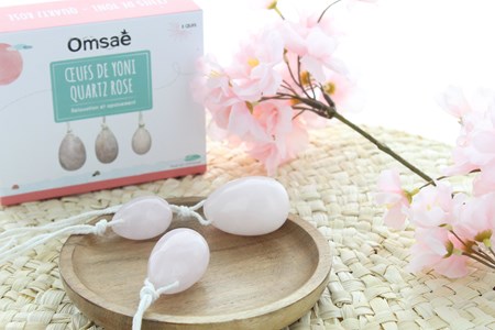 Coffret oeufs de yoni en quartz rose