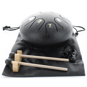 Mini tongue drum noir diamètre 15 cm