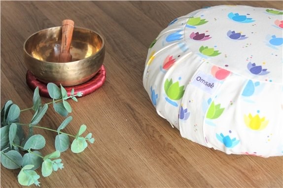 Zafu enfant en coton imprimé lotus