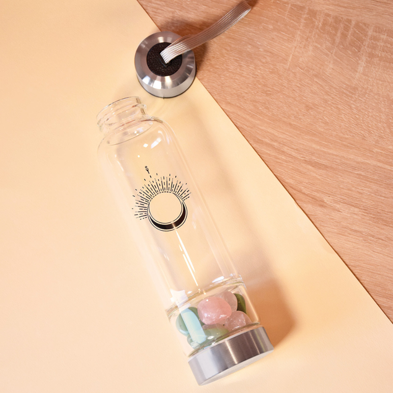 Bouteille verre pierres roulées sérénité