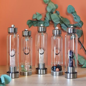 Bouteille verre pierres roulées sérénité
