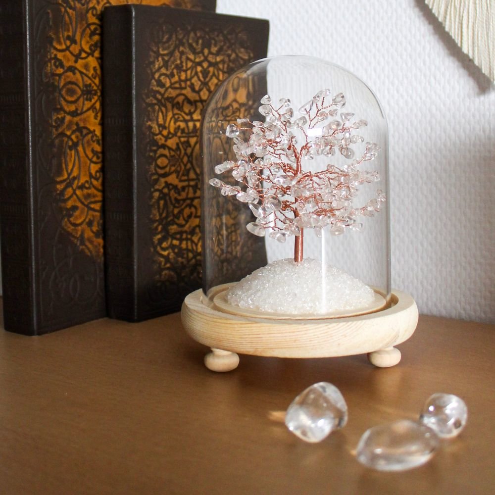 Arbre à pierres précieuses en cristal, arbre en cristal porte-bonheur,  crapaud doré, corne d'abondance en verre, décoration de bureau, arbre