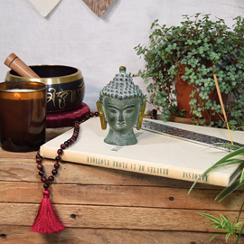 Tête de bouddha laiton vert 11.5 cm