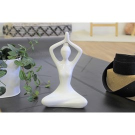 Posture lotus anjali mudra blanc 20 cm