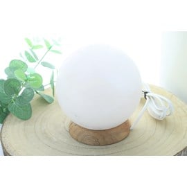 Lampe en cristal de sel blanc ronde
