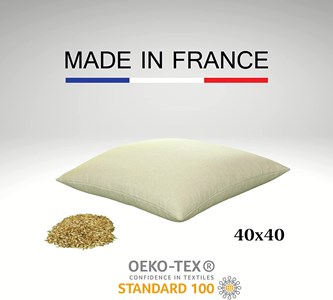 Oreiller en balles d'épeautre bio 40x40