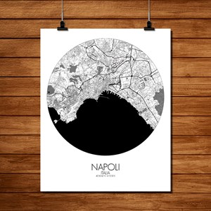 Naples carte ville city map rond