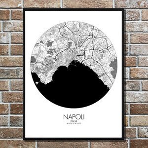 Naples carte ville city map rond