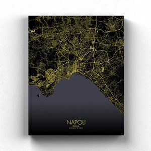 Naples sur toile city map nuit