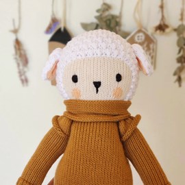 Doudou fait main mouton caramel