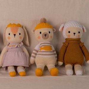 Doudou fait main mouton caramel