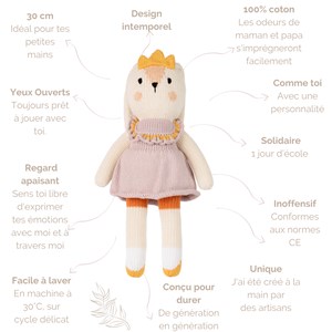 Doudou fait main mouton caramel