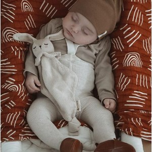 Doudou attache tétine lapin écru