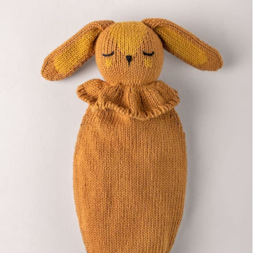 LERO LERO KID - Doudou attache tétine lapin caramel
