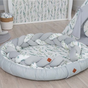 Tresse lit bébé universelle eucalyptus