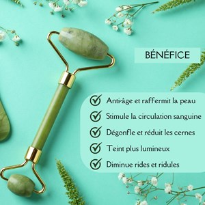 Gua sha et rouleau visage en jade vert
