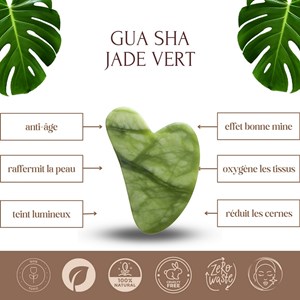 Gua sha et rouleau visage en jade vert