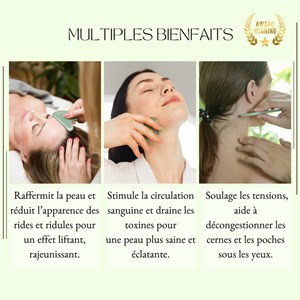 Gua sha et rouleau visage en jade vert
