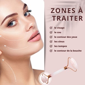 Gua sha et rouleau visage en quartz rose