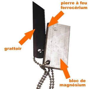 Pierre à feu et magnésium bcb striker f