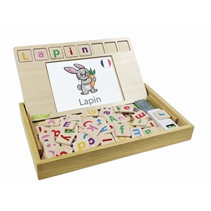 Bio toys l’ecole des mots bilingue français- anglais - jeu en bois
