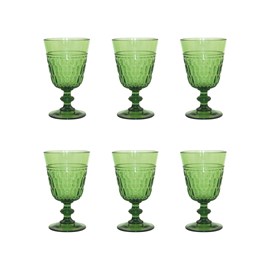Verres à vin vert en acrylique - lot de 6