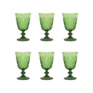 Verres à vin vert en acrylique - lot de 6