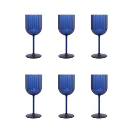 Verres à vin bleu en acrylique - lot de 6