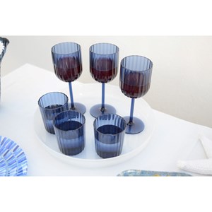 Verres à vin bleu en acrylique - lot de 6