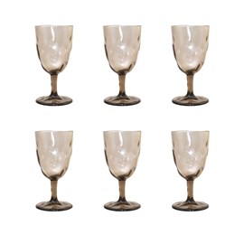 Verres à vin marron en acrylique - lot de 6