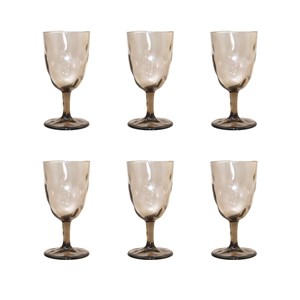 Verres à vin marron en acrylique - lot de 6