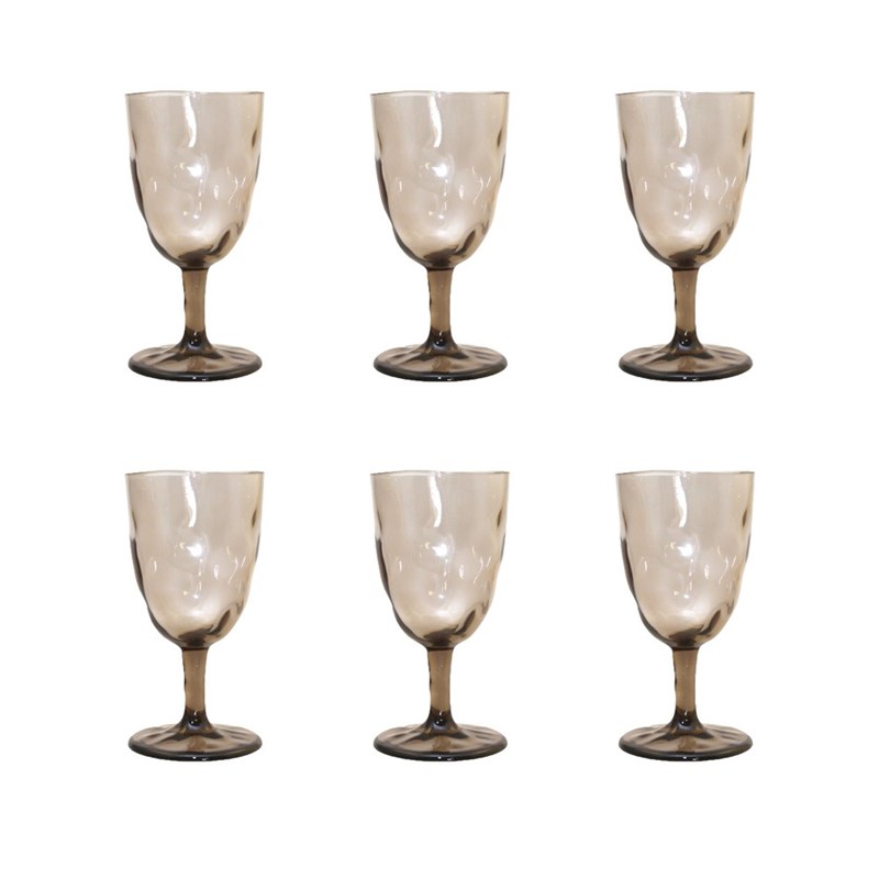 Verres à vin marron en acrylique - lot de 6