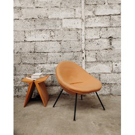 Jakob, le fauteuil orange en tissu n°286
