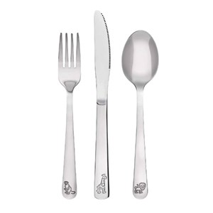 3 couverts enfant inox - zoo