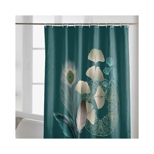 Rideau de douche 180x200 ginko blue