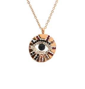 Collier evil eye oeil bleu - or