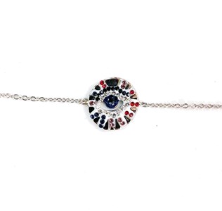 Bracelet evil eye oeil bleu - argent