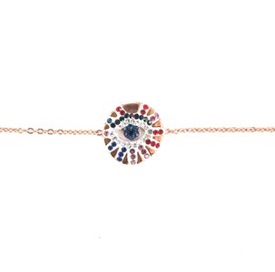 Bracelet evil eye oeil bleu - or rose
