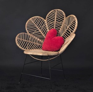 Fauteuil en rotin - forme fleur