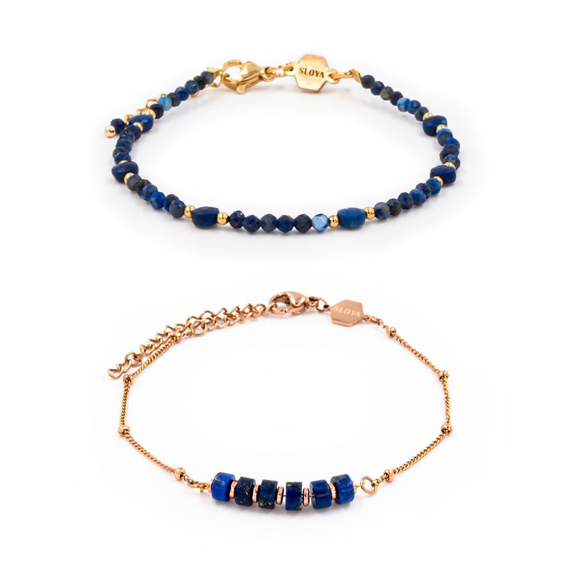 Bague En Laiton Plaqué Or Avec Pierres Précieuses Lapis Lazuli, Bague à