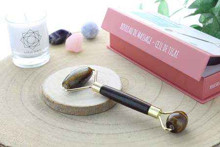 Rouleau de massage en oeil de tigre