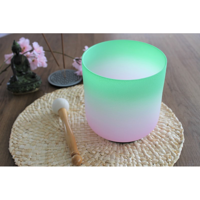 Bol chantant cristal candy rose & vert