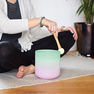 Bol chantant cristal candy rose & vert