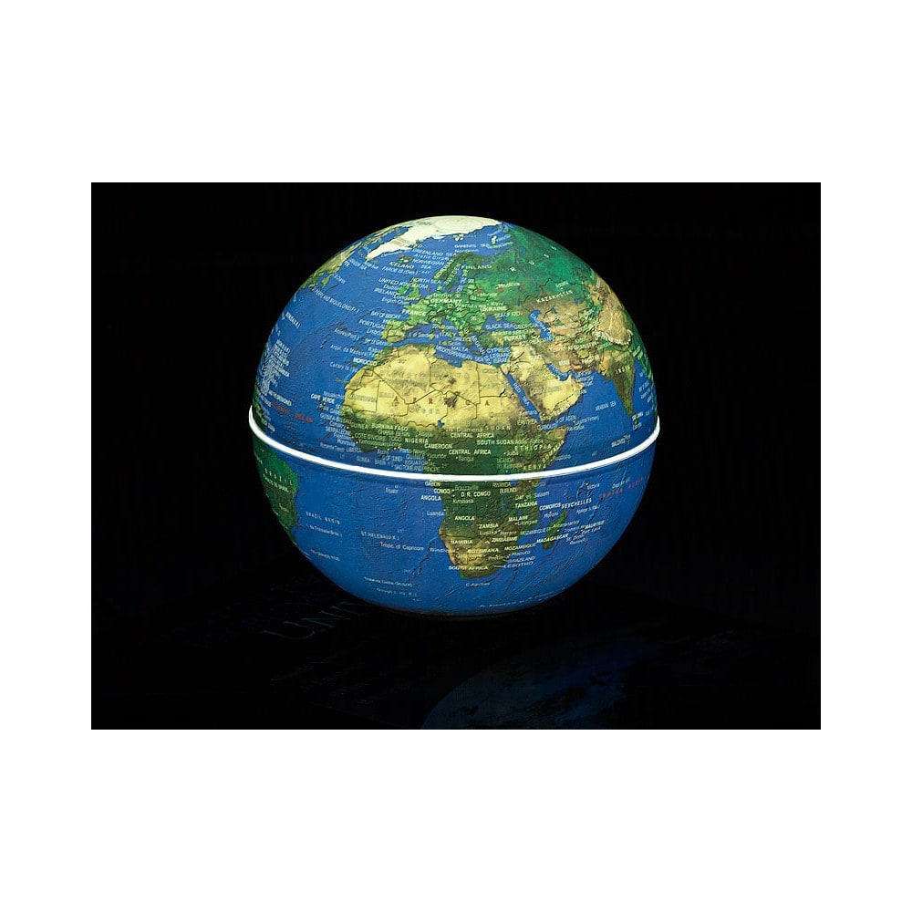 Globe terrestre lumineux en lévitation