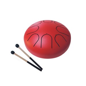 Mini tongue drum rouge diamètre 15 cm