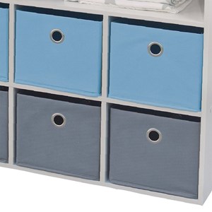 Meuble enfant 6 paniers 1 niche bleu gri