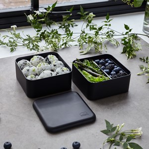Lunch box carrée 2x850ml noir
